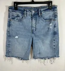 Old Navy 10 Denim Shorts Distressed Stretchy Holes Rips‎ High Rise Spring Summer