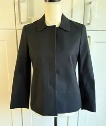 Theory Women's Black Blazer Jacket Size 6 Tailored Fit Cropped