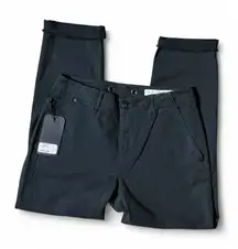 NWT RAG & BONE BLACK BUCKLEY CHINO TROUSERS FRINGE CUFF SIZE 25
