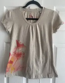 Nike ACG Womens Medium Tan Floral Top Round Neck