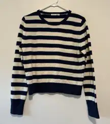 Reformation Jeans Cashmere Blue White Stripe Sweater Size Small
