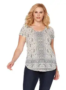Like New Lucky Brand Paisley Print Tee