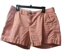 Old Navy Womens Size 12 Fish Print Shorts Orange‎ Back Pocket