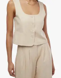 We Wore What Scoop Tailored Vest Top, Safari Multi Tan | Size Medium