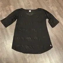 Oneill laser cut black V-neck cover up