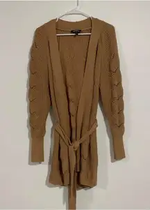 Long Tie Brown Cardigan