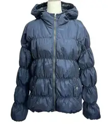 Bethany Mota Navy Blue Fitted Puffer Jacket Women’s Size Large