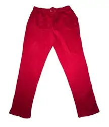 Rae Dunn red fleece sweatpants with tie waist and pockets women’s size large