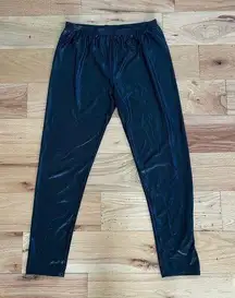 Shiny Black Skinny Flowy Pants Size Small