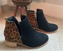 Black and Cheetah Booties