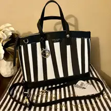 Henri Bendel Rare Pieced Stripe W57th Satchel