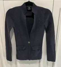 Black Goat‎ Cashmere Cardigan Sweater Gray Quiet Luxury Preppy Lux Classic