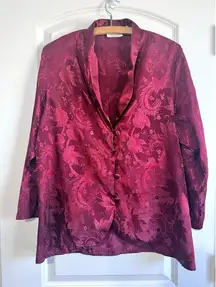 Vintage Victoria’s Secret Gold‎ Label Sleep Top Night Shirt 80’s Red Sz Medium