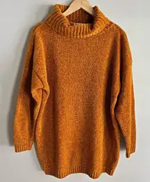 Vintage Melbourne Elements Mustard Chenille Turtleneck Sweater M Oversized Cozy
