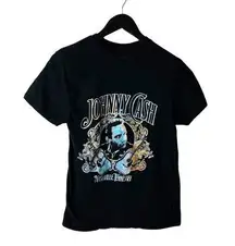 Johnny Cash T Shirt Womens Black Medium M Singer Graphic Tee 100% Cotton Solid