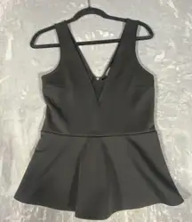 Express Tank Top Medium Black Whimsigoth Fairy Grunge Peplum Coquette Date Nite