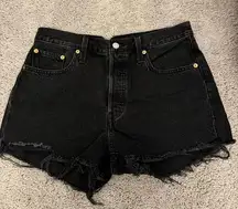 levi’s black 501 denim shorts