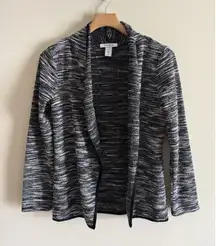 White House Black Market Womens Open‎ Cardigan Black Gray Tweed Small