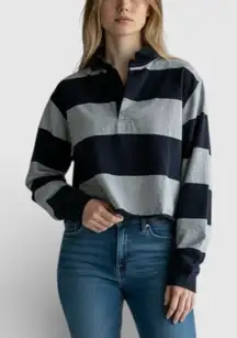 Brandy Melville Cropped Striped Rugby Polo Size S