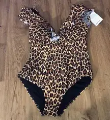 Cocoship 6 leopard swimsuit New swimsuit by cocoship ruffled flare straps smooth textured material.