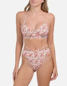 NEW L*SPACE Bikini Kristen Top & Joy Bitsy Bottom Geometric SET Size XS