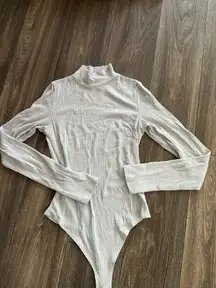 American Eagle Turtleneck Knit Bodysuit Fitted Gray