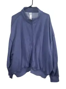PINK Victoria's Secret Blue Pullover Zip Up Sweatshirt Athletic Sporty Top XXL