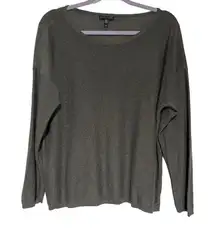 Eileen Fisher L/XL Gray‎ Sweater 85% Tencel Lyocell & 15% Merino Wool Timeless