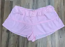 Cotton‎ On Body Pink Eyelet Pajama Shorts M Cottagecore Coquette Sleepwear