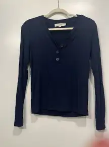 Ann Loft Taylor Long Sleeve Henley Top