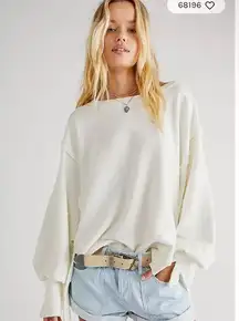 Free People NWOT  We The Free Camden Sweatshirt White size L