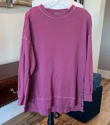 Vintage Red Comfy Cotton Oversized Lightweight Sweatshirt Mens Womens