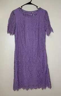 Isaac Mizrahi Lavender Lace Mini Dress