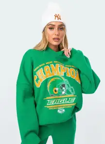 Edikted Hoodie sweatshirt green venice beach eagles size small