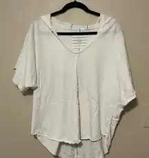 Anthropologie‎ Tla Ivory Short Sleeve Sweat Shirt Size Small