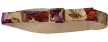 Vintage Womens Floral Fabric Waist Belt 70s 80s USA‎ Multicolor Retro Leaves VTG