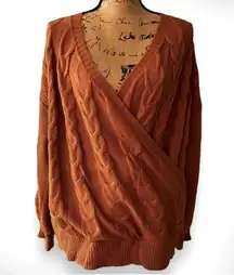 PRETTYGARDEN Casual Deep V Neck Wrap Pullover‎ Knit Sweater Medium | NWOT