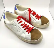 Steve Madden Rezume star Sneakers women shoes Leopard Print white size 7.5M‎