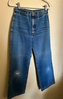 Vintage Britannia Wide Leg Sailor‎ Jeans Sz 4 Distressed High Rise