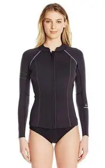 PRANA Black Mara Long Sleeve Swim Wetsuit Jacket Size Small