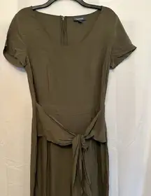 ModCloth‎ Bay Area Believer Cropped Tie Front Jumpsuit Women's Size Medium Green