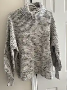 Aerie Offline Oversized Cotton Turtleneck Chunky Knit Sweater XS Longsleeve