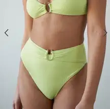 NWT Revel Rey Women's Cora Criss Cross Bikini Bottom Swimwear Green Size S