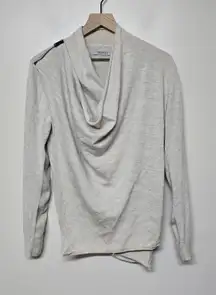 Allsaints Drina Merino Wool Avant Garde Women Beige Y2K Cardigan‎ Jumper US 8