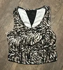 Jones New‎ York Women's Black/White Longline Sports Bra Size Medium Yoga Top