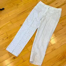 Rachel Zoe hi rise straight leg White & Dark Striped linen pants