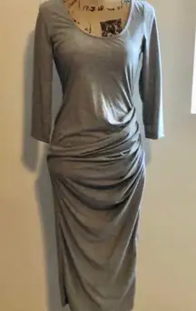 NWOT  Gray Ruched Dress Size S
