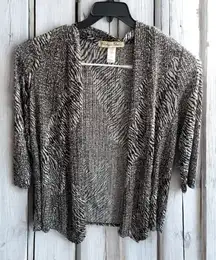 Aqua Blues PLus Size 2X XX Zebra Animal Print Sheer Open Front Cardigan Lightweight Jacket STretch Layers