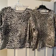 Set of 2.. great condition.Kim Rogers leopard print tops.  Both size 2XL.