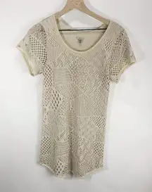 Ecote UO Tan Knit Boho short sleeve shift dress